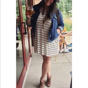 Striped white minidress